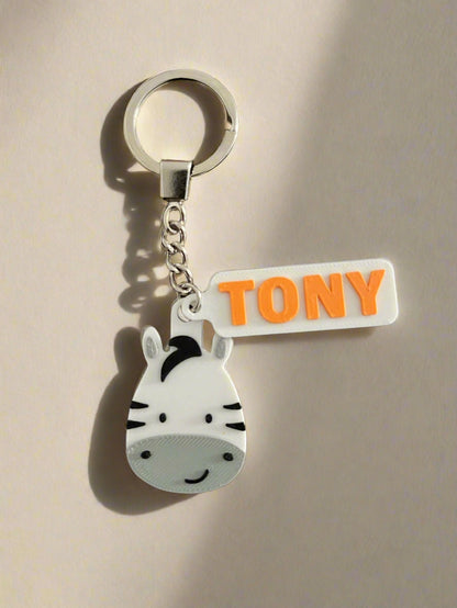 Animals- 3D Printed keychain - Personalized Animals keychain - Kids keychain- Birthday Gift- Name Tag
