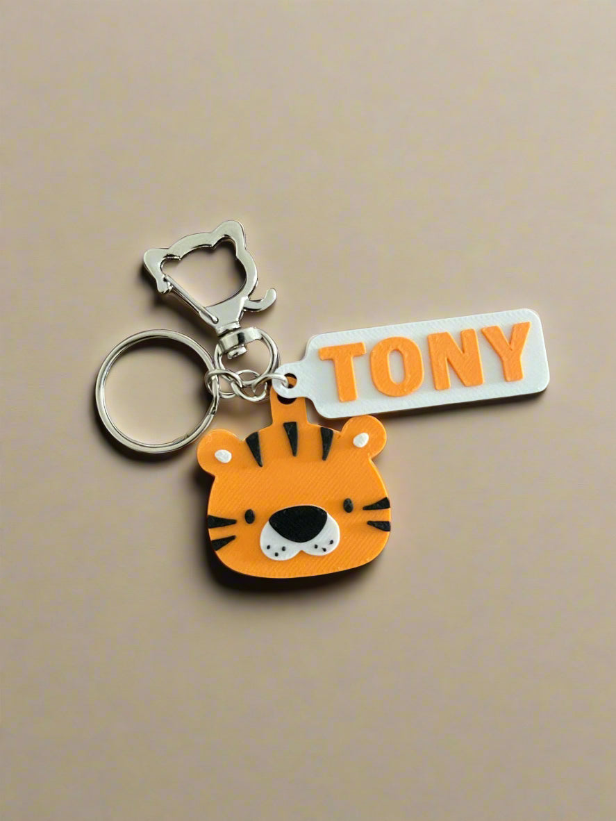 Animals- 3D Printed keychain - Personalized Animals keychain - Kids keychain- Birthday Gift- Name Tag